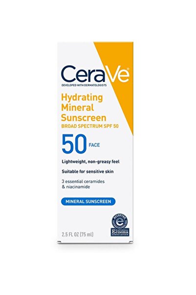 CeraVe Hydrating Mineral Sunscreen SPF 50 Face Lotion