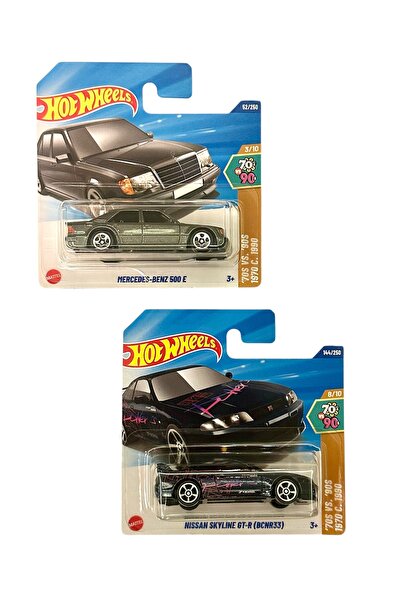 HOT WHEELS Nissan Skyline GT-R (Lacivert Yeni Case) - Mercedes-Benz 500 E