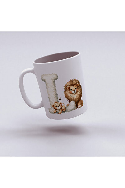 Kupa Letter L Design Cup, Cute Animal Themed Letter Cup
