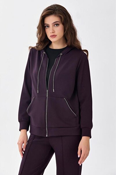 İKİLER Taş Şerit Detaylı Kapüşonlu ve Cepli S-Shirt 256-2106