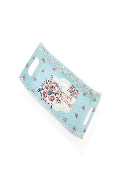 Egem Home صينية تقديم من الميلامين للشاي والقهوة بنقوش