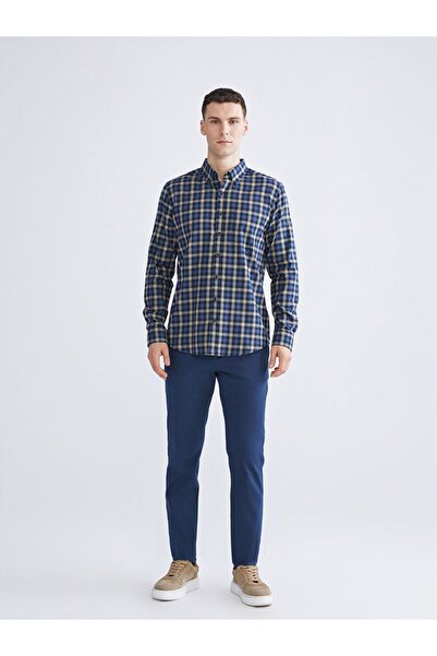 LC Waikiki LCWAIKIKI Classic Regular Fit Uzun Kollu Ekose Gabardin Erkek Gömlek