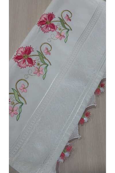 Papatyam Handcrafted Dowry Needlework Embroidered Towel Hand Knitted/Needle Embroidered/Handmade/Handcrafted/Waterfall