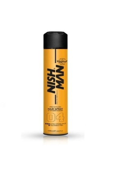 NISHMAN Hairspray with very strong hold, NISH MAN 04 Yellow 400ml