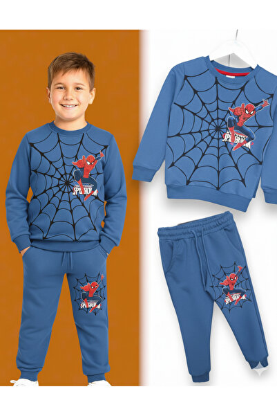 LİTTLE TORTOİSE Σετ αθλητικής φόρμας με μοτίβο Spiderman για αγόρια με απαλή εσωτερική υφή