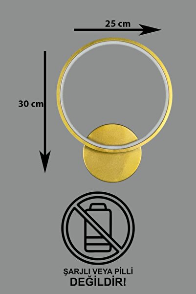 Luzarana Aura Modern Tasarım Eskitme Renk Gün Işığı Ledli Hol - Banyo - Mutfak - Salon Led Duvar Aplik