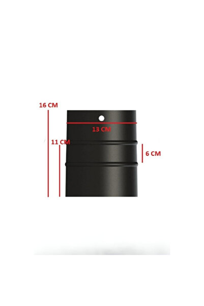 Genel Markalar Soba Borusu Mat Siyah Emaye Soba Borusu-Boy 16/11/5 cm-çap: 13 cm