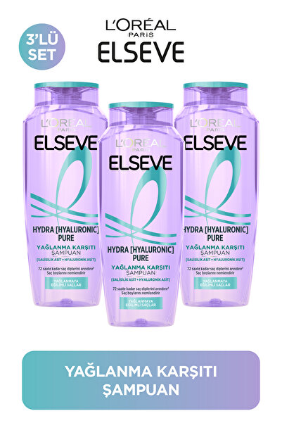 ELSEVE Hydra Pure Salicylic Acid Oil Control Moisturizing Shampoo 3-Piece Set