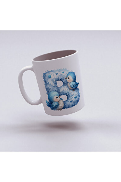 Kupa Letter B Design Cup, Cute Animal Themed Letter Cup