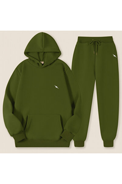 CLASSY.MODA Unisex 3 Thread Hooded Tracksuit Set Jogger Pants with Kangaroo Pocket ⚡   Printed