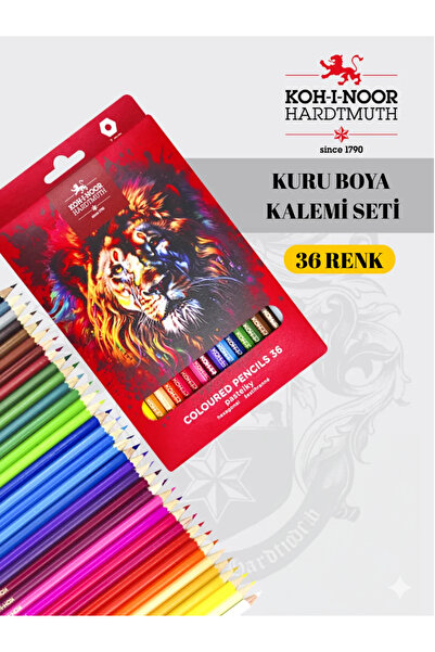 Koh-İ Noor Hardmuth OKUL VE HOBİ İÇİN 36 RENK KURU BOYA KALEMİ🖍️