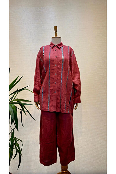 Ghisa Kiremit Renk Keten Takım