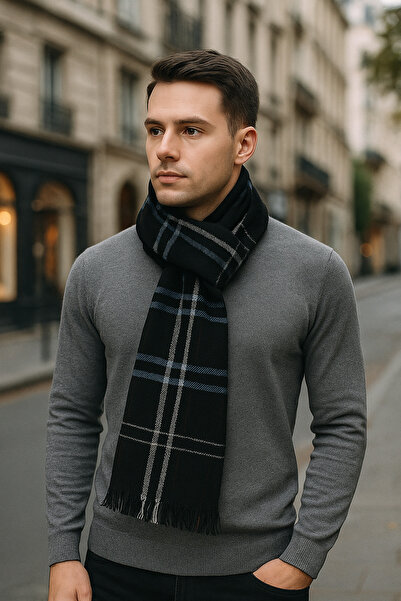 MEKİK BUTİK Ανδρικό κασκόλ με ριγέ σχέδιο