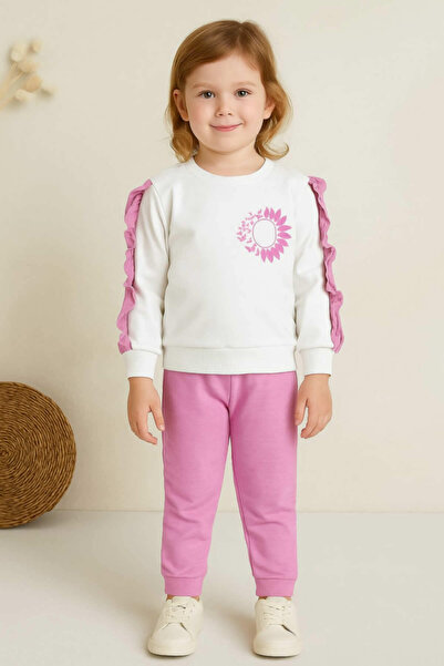 krm kerem bebe Set pentru fetiță cu mâneci cu volane