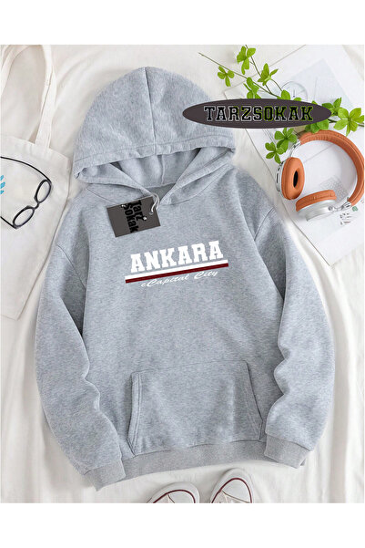 Tarzsokak Hanorac cu glugă gri, orașul capitală Ankara, cu design special și ...