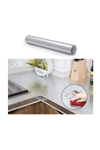 Online Home Market 10 Meters Self Adhesive Erasable Kitchen Countertop Sticker Foil Silver Color