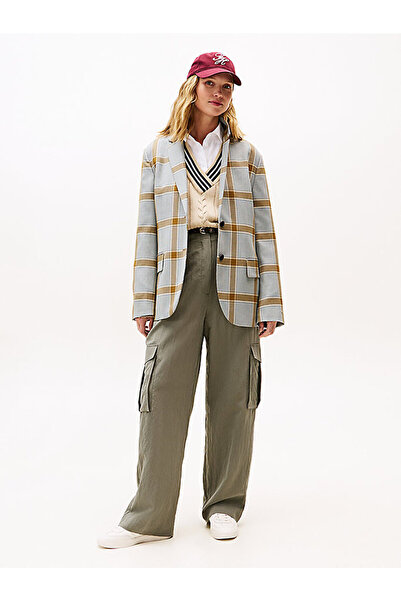 Tommy Hilfiger Women's Check Suit Relaxed Blazer