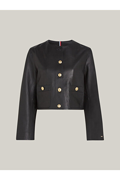 Tommy Hilfiger Women's Cropped Leather Jacket