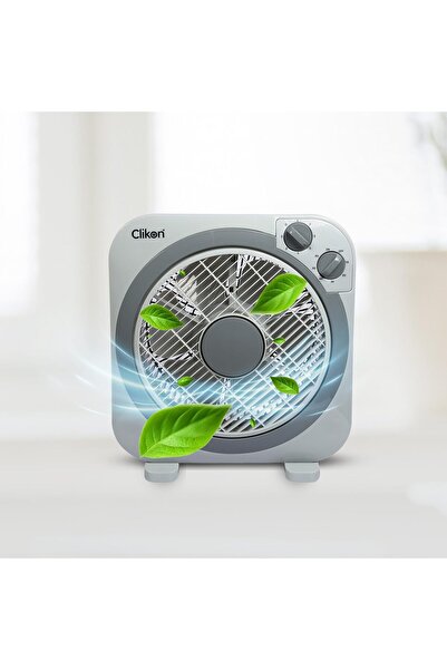 CLIKON - مروحة صندوقية مقاس 10 بوصات، مؤقت ووظيفة تأرجح، 3 إعدادات للسرعة، رم...