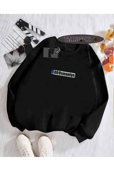 Tarzsokak Hanorac cu guler rotund, negru, 80 Osmaniye, cu design special și d...