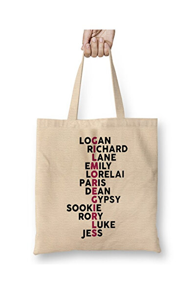 Toyaso Τσάντα αγορών Gilmore Girls White Tote Bag με μακρύ χερούλι Τσάντα παρ...