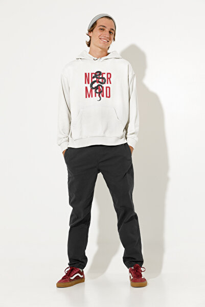 NEVERMIND oversized Unisex Hoodie – με τύπωμα Φούτερ με σχέδιο φιδιού με κουκούλα