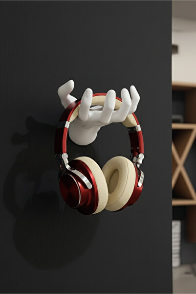 To Design Lab El Modelinde Kulaklık Standı - Gamer Kulaklık Standı Beyaz