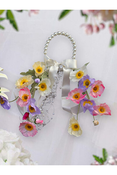 Ütopik çiçek İNCİ SAPLI PİNTEREST GELİNCİK BUKETİ