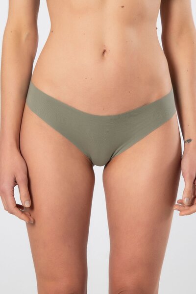 TÜREN Γυναικείο βραζιλιάνικο εσώρουχο από βαμβάκι κομμένο με λέιζερ 908/Πράσινο