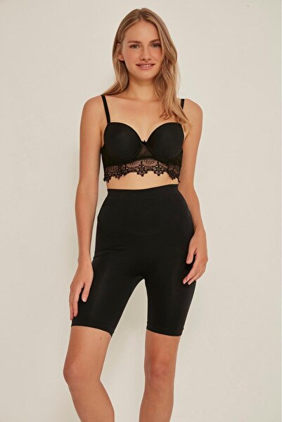 Emay Black Mi 3005 Soft Long Leg Boxer Corset