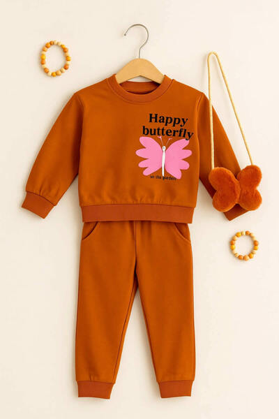 krm kerem bebe Σετ για κορίτσια με στάμπα πεταλούδας στην πλάτη