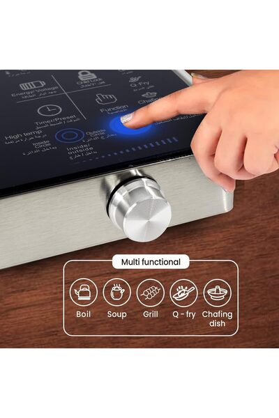 CLIKON – Infrared Cooker, High Tempered Crystallite Panel with Touch Control, Digital Display, Zer