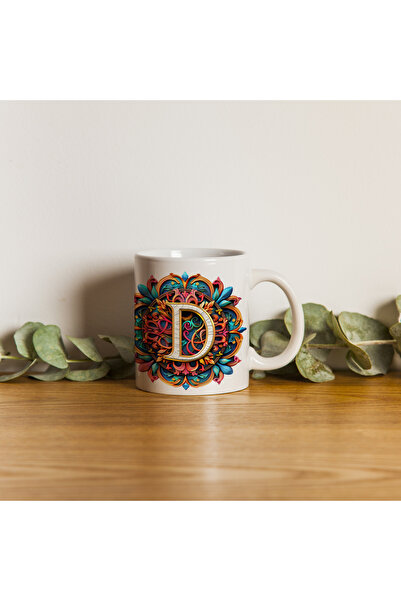 Kupa كوب بحرف D بتصميم بوهيمي، كوب هدايا بتصميم خاص ملون، سعة 330 مل من البور...