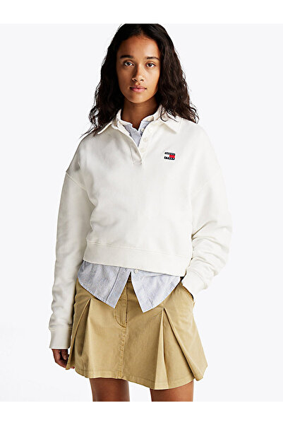 Tommy Hilfiger kadın tjw boxy badge polo sweatshirt