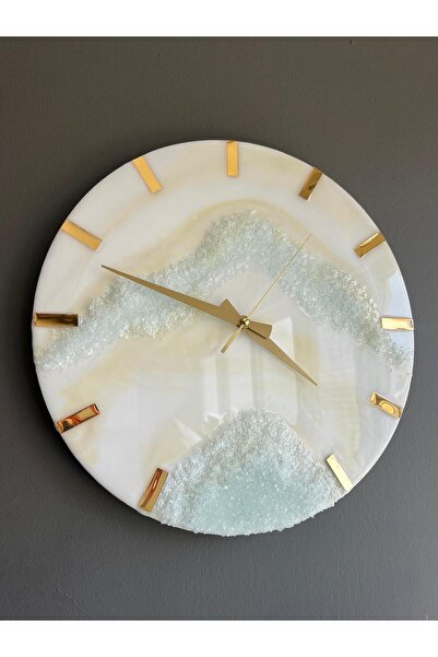 Sultan Tasarım 40 CM Epoksi Tasarımlı Şık Duvar Saati - 40 cm çap