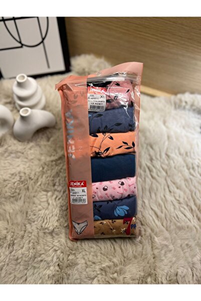 MODANTA Jenika 7'li Günlük Pamuklu Kadın Slip Külot Seti - Desenli