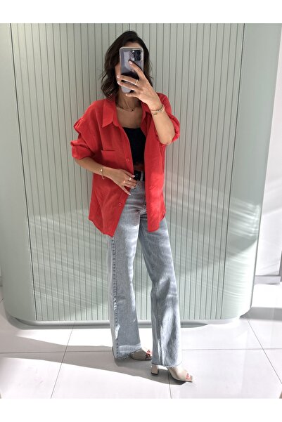 Gardropmikseri Düşük Omuzlu Oversize Gömlek