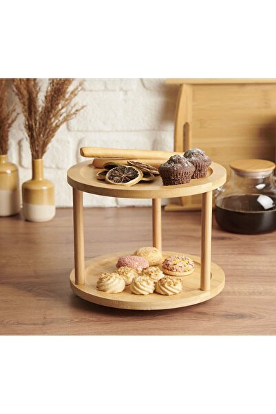 zezedesing Bamboo 2-Tier Rotating Stand (34.5X20.5Cm)