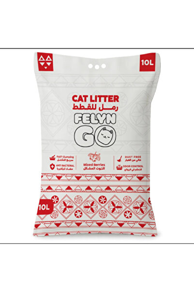Felyn Go رمل للقطط برائحة التوت والفراولة 10 لتر