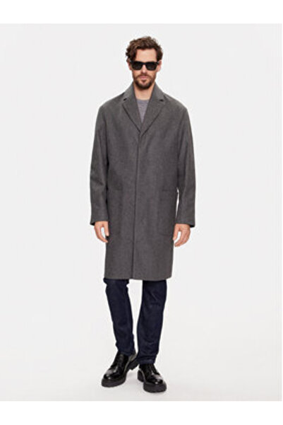 Calvin Klein Ανδρικό Μάλλινο Παλτό K10K111745 Γκρι