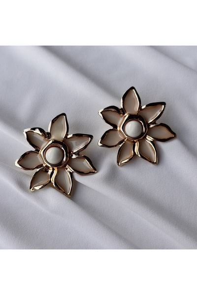 Shamira Jewellery Işıltı Büyük Çiçek Küpe