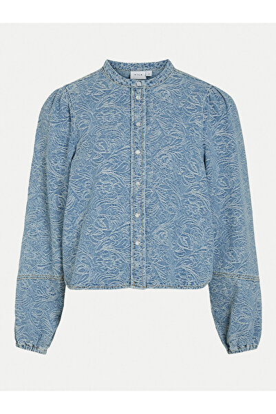 VILA Γυναικείο Τζιν Πουκάμισο 14103484 Μπλε