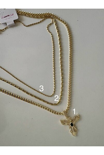 xUPING 3Nolu Altın Kaplama Burgu Model Kolye Kararmaz 14K Rengindedir 45 cm