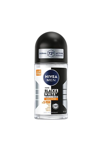 NIVEA Men Erkek Roll On Deodorant Black&White Invisible Güçlü Etki 50 ml