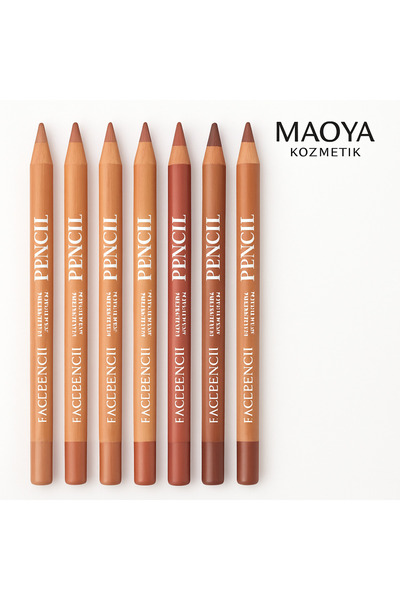 MAQYA KOZMETİK 6'lı (ALTIADET) SUYA DAYANIKLI DUDAK KALEMİ DOĞAL KAHVE RENKLER
