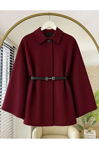 Trn JNS KADIN KEMERLİ GÖMLEK YAKA PANÇO Milano