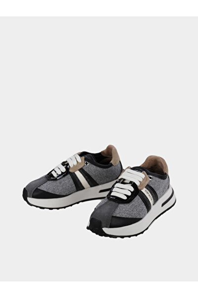 Emporio Armani Kadın Rahat Taban Kontrast Detaylı Gri Sneaker EW003060 AF19772-M8242