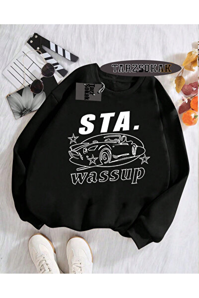 Tarzsokak Hanorac cu guler rotund negru STA. WASSUP Design Special