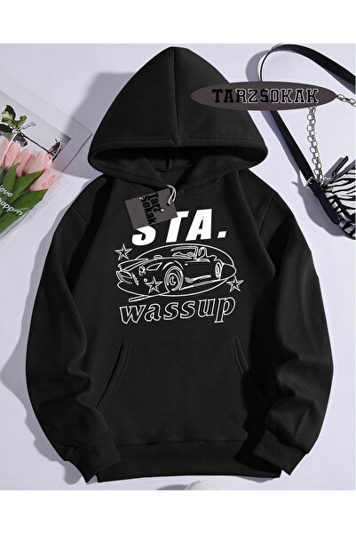 Tarzsokak Hanorac cu glugă negru STA. WASSUP Design Special