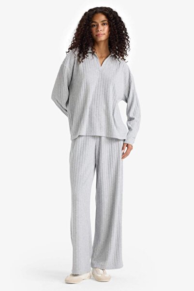 DeFacto Wide Leg Corduroy Camisole Elastic Waist Trousers F1012Ax25Au